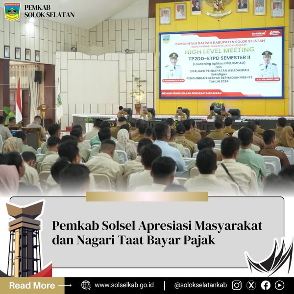 Pemkab Solsel Apresiasi Masyarakat dan Nagari Taat Bayar Pajak