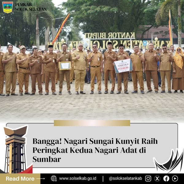 Bangga! Nagari Sungai Kunyit Raih Peringkat Kedua Nagari Adat di Sumbar