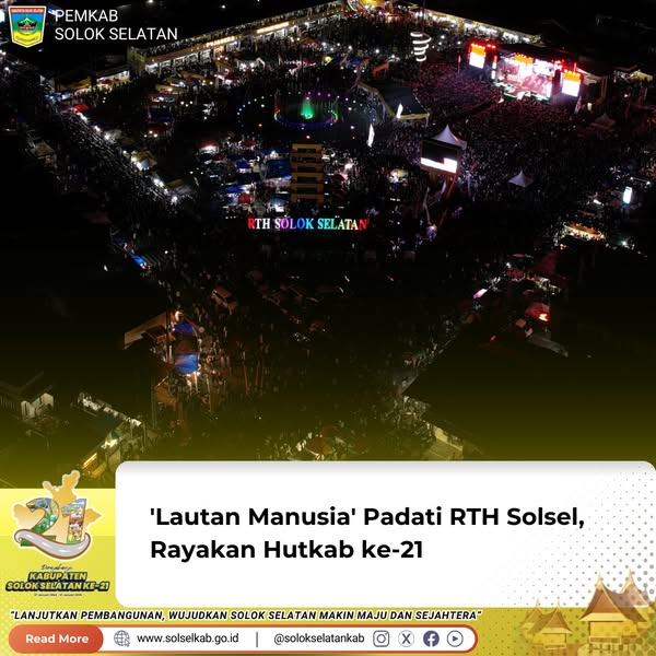 'Lautan Manusia' Padati RTH Solsel, Rayakan Hutkab ke-21