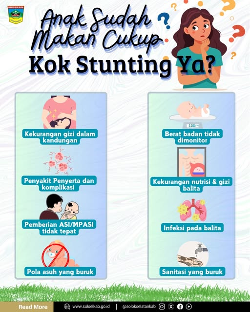 Memberikan anak makanan yang cukup dan sehat saja ternyata tidak menjamin anak bisa terlepas dari stunting, lho!