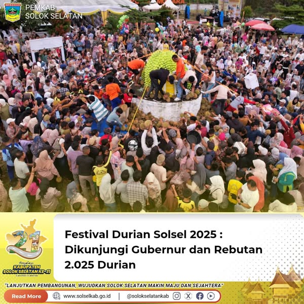 Festival Durian Solsel 2025 : Dikunjungi Gubernur dan Rebutan 2.025 Durian