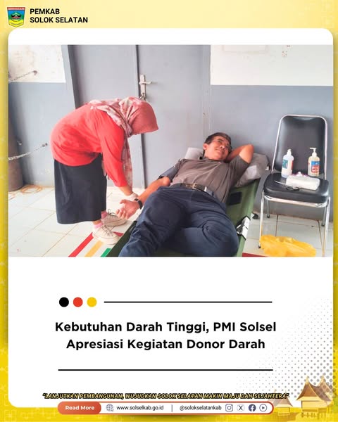 Kebutuhan Darah Tinggi, PMI Solsel Apresiasi Kegiatan Donor Darah