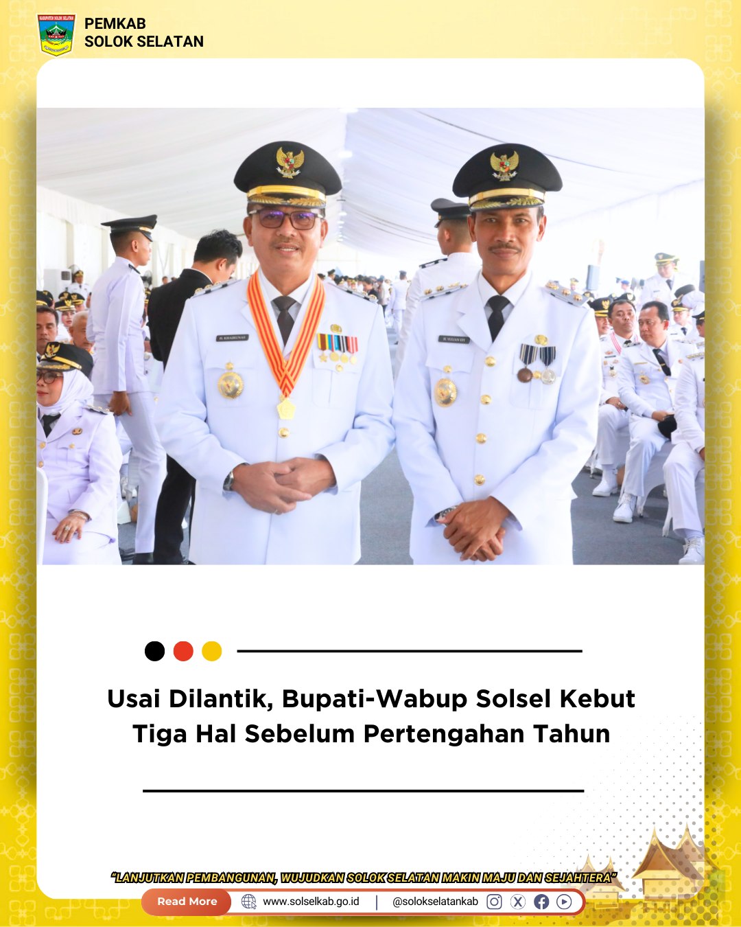 Usai Dilantik, Bupati-Wabup Solsel Kebut Tiga Hal Sebelum Pertengahan Tahun