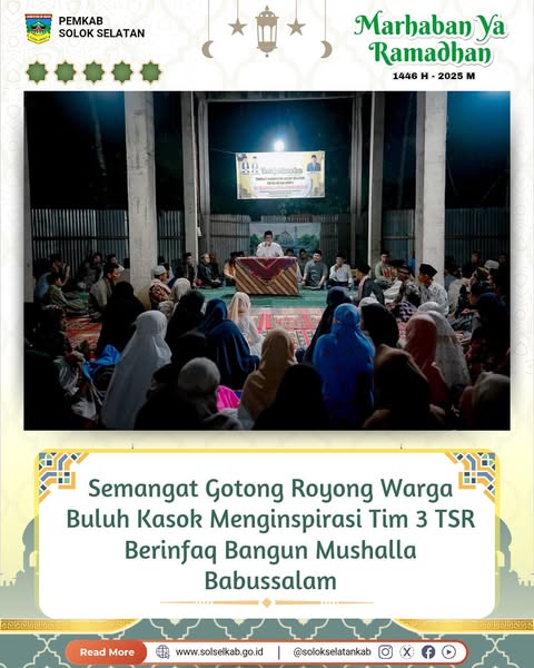 Semangat Gotong Royong Warga Buluh Kasok Menginspirasi Tim 3 TSR Berinfaq Bangun Mushalla Babussalam