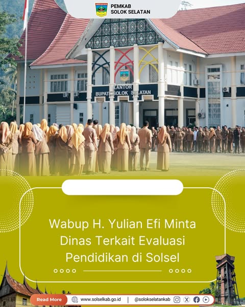 Wabup H. Yulian Efi Minta Dinas Terkait Evaluasi Pendidikan di Solsel