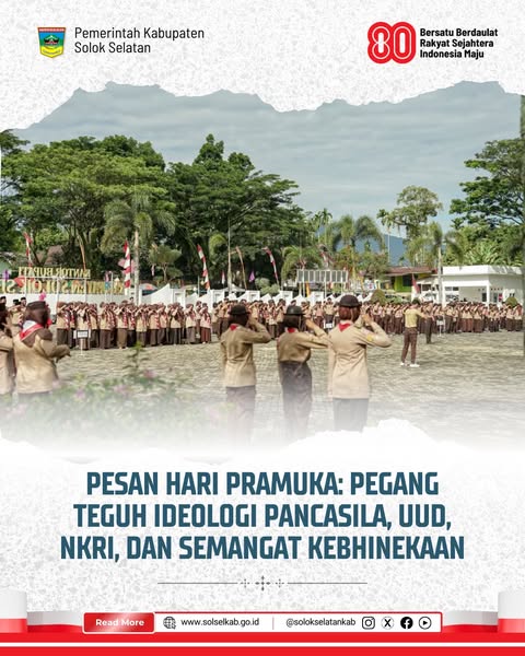 Pesan Hari Pramuka: Pegang Teguh Ideologi Pancasila, UUD, NKRI, dan Semangat Kebhinekaan
