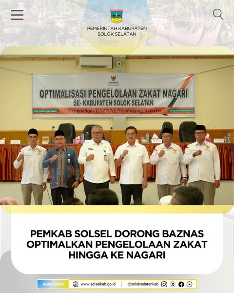 Pemkab Solsel Dorong BAZNas Optimalkan Pengelolaan Zakat Hingga ke Nagari