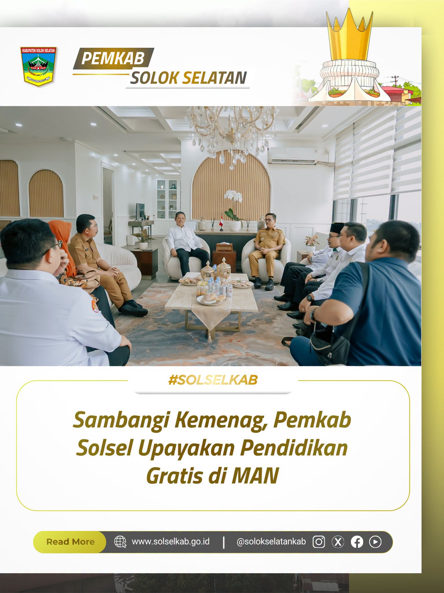 Sambangi Kemenag, Pemkab Solsel Upayakan Pendidikan Gratis di MAN